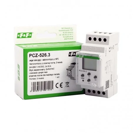 Sterowanie-czasowe - zegar sterujący programowalny astronomiczny z nfc pcz-526.3 f&f 