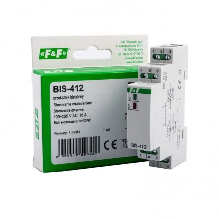 Przekazniki-bistabilne - bis-412 elektroniczny przekaźnik impulsowy grupowy hotelowy f&f 