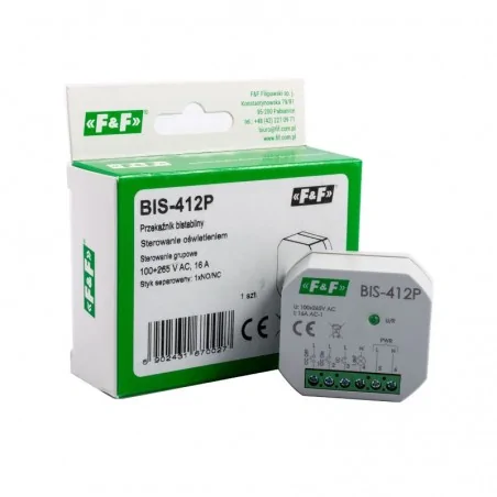 Przekazniki-bistabilne - przekaźnik bistabilny grupowy bis-412p f&f 