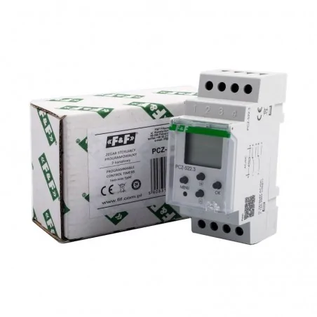 Sterowanie-czasowe - zegar sterujący dwukanałowy pcz-522.3 24-270v ac/dc 16a  f&f 