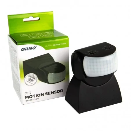 Czujniki-ruchu - czarny czujnik ruchu pir 1200w or-cr-236/b orno 