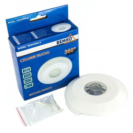 Czujniki-ruchu - biały czujnik ruchu ses05wh-a bemko 
