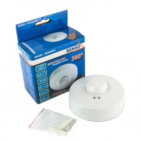 Czujniki-ruchu - czujnik ruchu mikrofalowy 1200w b52-ses60wh bemko 