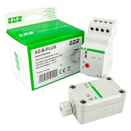 Sterowanie-oswietleniem - automat zmierzchowy 16a, z zewnętrzną sondą hermetyczną az-b-plus f&f 