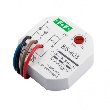 Przekazniki-bistabilne - bis-403 przekaźnik bistabilny z wyłącznikiem czasowym 230v 10a dopuszkowy 