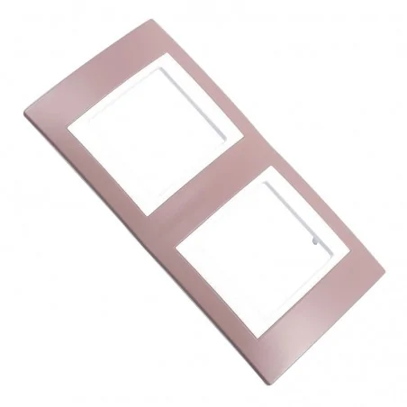 Ramki-instalacyjne - ramka podwójna  modny kolor wrzosowy róż viva v6.004.876 schneider electric unica viva 