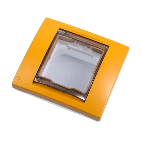 Ramki-instalacyjne - ramka pojedyncza na gniazdko ip44 - ugier pomarańczowy v61.002.869 unica viva 