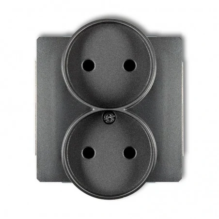 Gniazda-podwojne-podtynkowe - podwójne gniazdo bez uziemienia grafit 11dgpr-2 deco karlik 