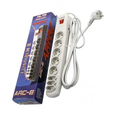 Listwy-zasilajace - listwa zasilająca z wyłącznikiem na 8 gniazd 3 metrowa szara arc8 armac 
