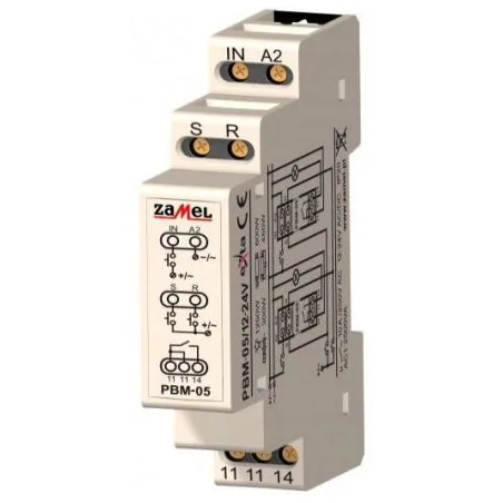 Przekazniki-bistabilne - przekaźnik bistabilny beznapięciowy 12-24v ac/dc pbm-05 zamel 