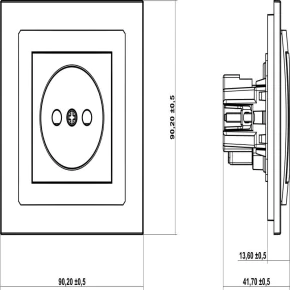 Gniazda-pojedyncze-podtynkowe - gniazdo pojedyncze grafitowe bez uziemienia 11dgp-1 deco karlik 