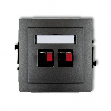 Gniazda-glosnikowe - podwójne grafitowe gniazdo głośnikowe 11dgg-2 deco karlik 