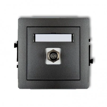 Gniazda-antenowe - gniazdo antenowe grafitowe typu f (sat) niklowane 11dgf-1 deco karlik 