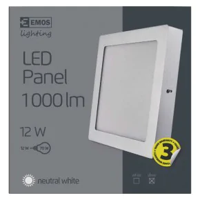 Plafony - oprawa led kwadratowa 12w ip20 neutralna biel emos - 1539067150 