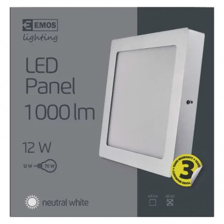 Plafony - oprawa led kwadratowa 12w ip20 neutralna biel emos - 1539067150 
