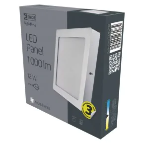 Plafony - oprawa led kwadratowa 12w ip20 neutralna biel emos - 1539067150 