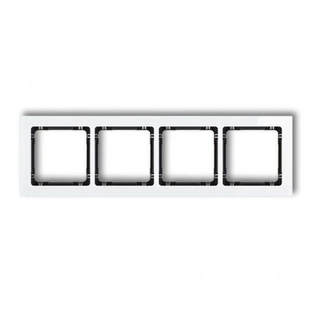 Ramki-poczworne - poczwórna biała/czarna ramka z efektem szkła 0-12-drs-4 deco karlik 