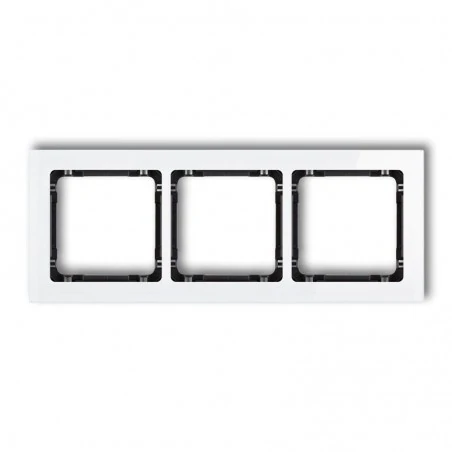Ramki-potrojne - biała/czarna potrójna ramka efekt szkła 0-12-drs-3 deco karlik 