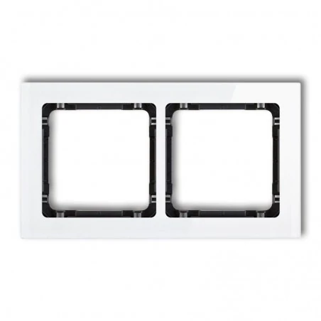 Ramki-podwojne - podwójna ramka biała/czarna efekt szkła 0-12-drs-2 deco karlik 
