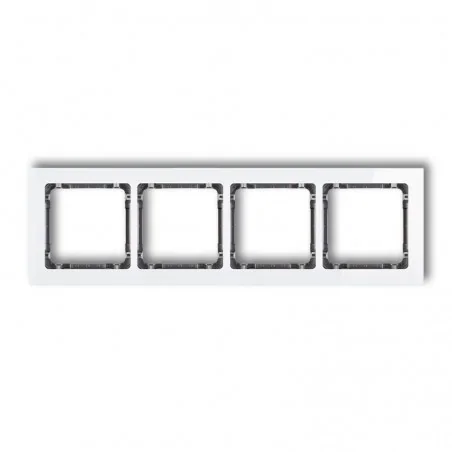 Ramki-poczworne - ramka biała/grafit poczwórna z efektem szkła 0-11-drs-4 deco karlik 