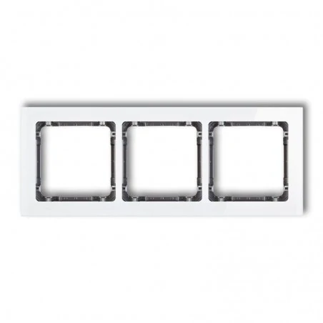 Ramki-potrojne - potrójna ramka biała/grafit z efektem szkła 0-11-drs-3 deco karlik 