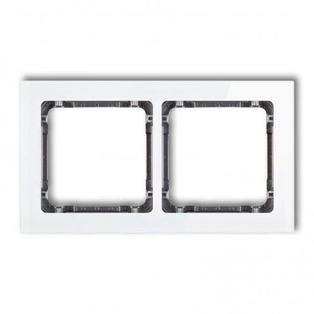 Ramki-podwojne - podwójna biała/grafit ramka z efektem szkła 0-11-drs-2 deco karlik 