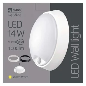 Plafony - oprawa led okrągła pir 14w ip54 ciepła biel emos - 1539071240 