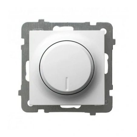 Regulatory-oswietlenia - biały ściemniacz przyciskowo-obrotowy łp-8g/m/00 as ospel 
