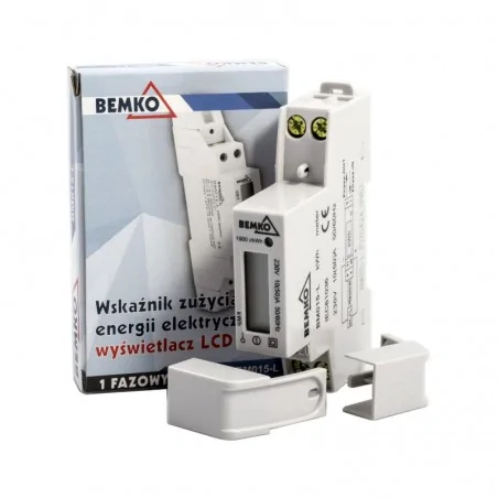 Liczniki-jednofazowe - wskaźnik zużycia energii jednofazowy 10 (50a) na szynę bemko bm015-l 