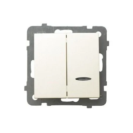 Wylaczniki-podwojne - podwójny włącznik świecznikowy ecru łp-2gs/m/27 as ospel 