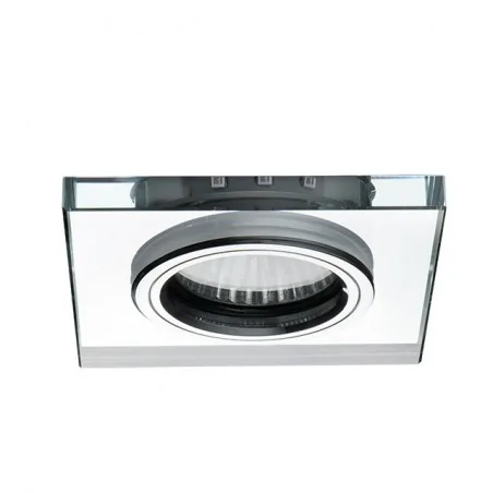 Oprawy-sufitowe - szklana kwadratowa oprawa punktowa z zielonym paskiem led soren l-gn kanlux 