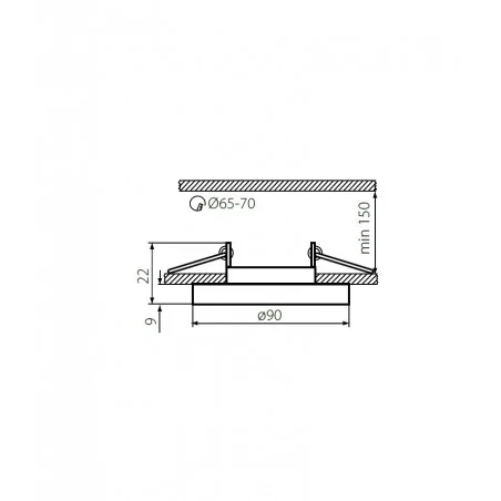 Oprawy-sufitowe - szklane oczko sufitowe z chłodno-białym paskiem led soren o-sr cw kanlux 