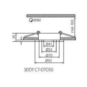 Oprawy-sufitowe - okrągła oprawa sufitowa 92 mm ruchoma seidy ct-dto50-al kanlux 