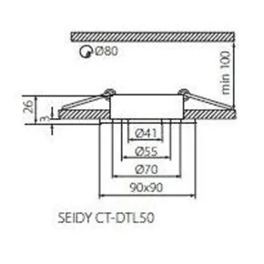 Oprawy-sufitowe - pojedyncza kwadratowa oprawa sufitowa gu10/mr16 max 50w seidy ct-dtl50-al kanlux 