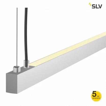 Lampy-sufitowe - lampa wisząca sufitowa prostokątna aluminium 32w 3000k 1,25m arosa 1001942 slv 