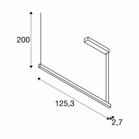 Lampy-sufitowe - lampa wisząca sufitowa prostokątna aluminium 32w 3000k 1,25m arosa 1001942 slv 