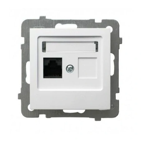 Gniazda-komputerowe - białe pojedyncze gniazdo komputerowe rj45 5e gpk-1g/k/m/00 as ospel 