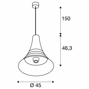 Lampy-sufitowe - lampa wisząca nad stół czarna z mosiężnym pierścieniem bato 45 slv 