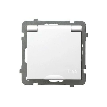 Gniazda-pojedyncze-podtynkowe - białe gniazdo bryzgoszczelne z uziemieniem ip44 gph-1gz/m/00/w as ospel 