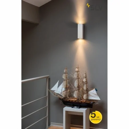 Kinkiety-do-salonu - nowoczesny kinkiet ścienny świecący góra dół theo g-d qpar51 biały max. 2x50w slv 