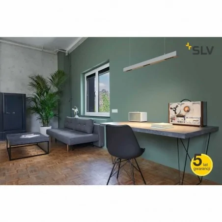 Lampy-sufitowe - lampa sufitowa wisząca szara 45w 4000k 2300lm q-line 1000934 slv 