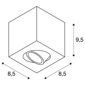 Oprawy-sufitowe - biała oprawa sufitowa triledo square cl led 6w 38° 3000k z zasilaczem slv 