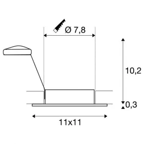 Oprawy-sufitowe - podtynkowa oprawa sufitowa biały mat new tria xl square gu10 max 50w slv 