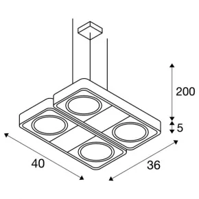 Lampy-sufitowe - wisząca lampa sufitowa aixlight r2 square led gu10 qpar111czarna spotline 