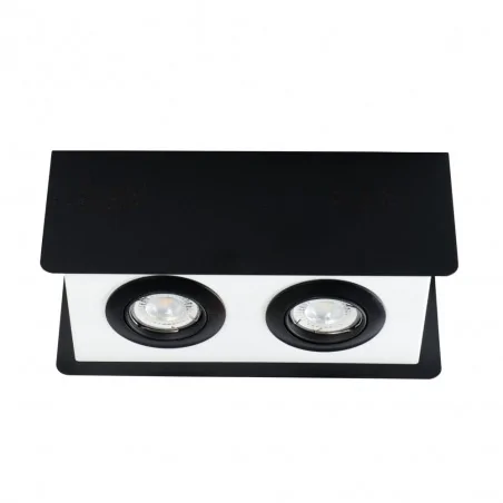 Oprawy-sufitowe - podwójne oświetlenie sufitowe natynkowe 2xgu10 torim dlp-250 b-w kanlux 