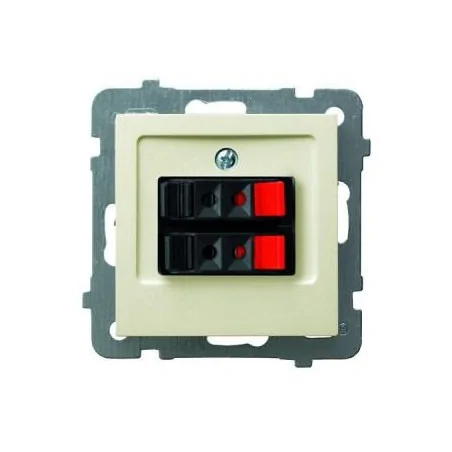 Gniazda-glosnikowe - gniazdo głośnikowe ecru gg-2g/m/27 as ospel 