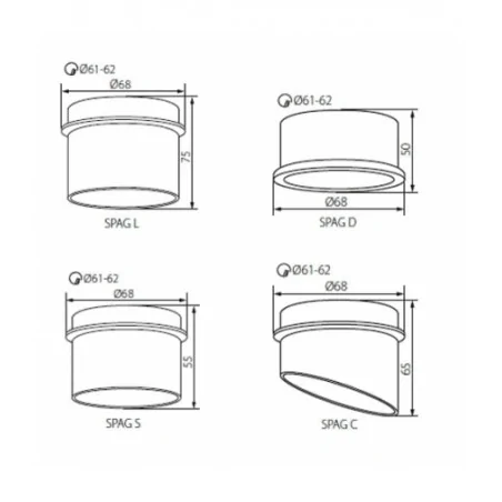 Oprawy-sufitowe - sufitowa oprawa punktowa aluminium czarno-złota max 35w spag d b/g kanlux 
