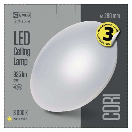 Plafony - oprawa led okrągła cori 12w ip44 ciepła biel emos - 1539033010 