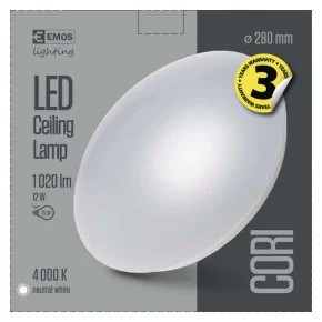 Plafony - oprawa led okrągła cori 12w ip44 neutralna biel emos - 1539034010 