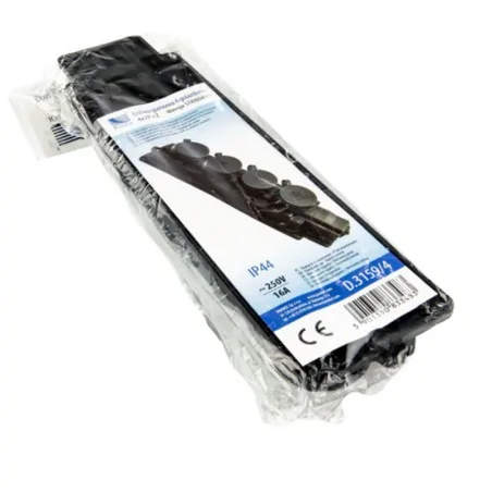 Listwy-zasilajace - listwa gumowa przenośna 4-gniazdowa czarna 4x2p+z ip44 d.3159/4 pawbol 